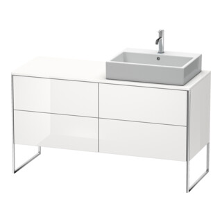 Duravit Meuble sous lavabo XSquare 140x77,8x53,8 cm, 4 tiroirs, blanc brillant, droite