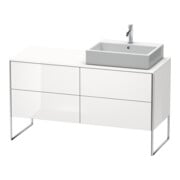 Duravit Meuble sous lavabo XSquare 140x77,8x53,8 cm, 4 tiroirs, blanc brillant, droite