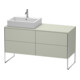 Duravit Meuble sous lavabo XSquare 140x77,8x53,8 cm, 4 tiroirs, blanc laqué, top semi-mat-1