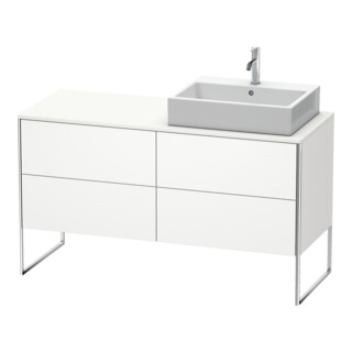 Duravit Meuble sous lavabo XSquare 140x77,8x53,8 cm, 4 tiroirs, blanc mat