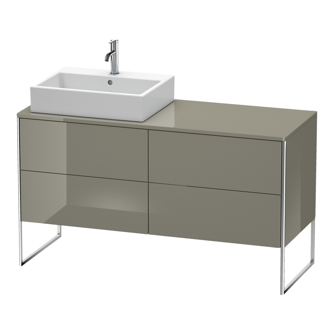 Duravit Meuble sous-lavabo XSquare 140x77,8x53,8 cm, 4 tiroirs, brillant blanc