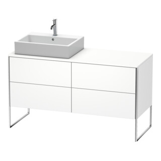 Duravit Meuble sous lavabo XSquare 140x77,8x53,8 cm, 4 tiroirs, gauche, blanc mat