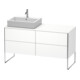 Duravit Meuble sous lavabo XSquare 140x77,8x53,8 cm, 4 tiroirs, gauche, blanc mat-1