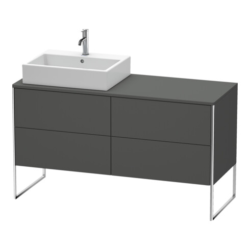 Duravit Meuble sous lavabo XSquare 140x77,8x53,8 cm, 4 tiroirs, st, B g, graph m