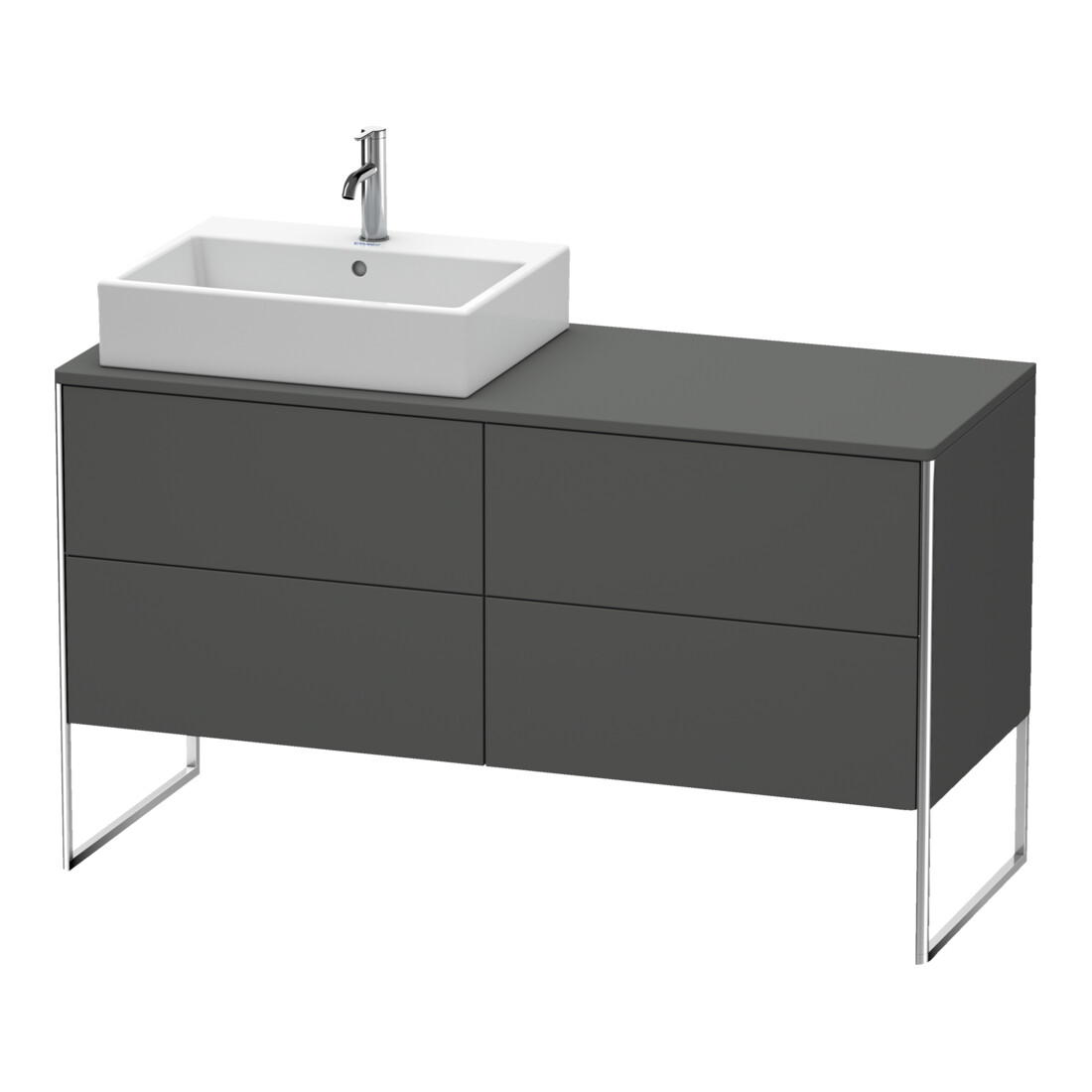 Duravit Meuble sous lavabo XSquare 140x77,8x53,8 cm, 4 tiroirs, st, B g, graph m