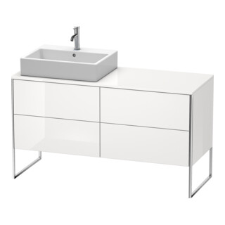 Duravit Meuble sous-lavabo XSquare 140x77,8x53,8 cm, 4 tiroirs, st, B gauche, blanc brillant
