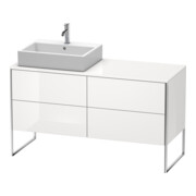 Duravit Meuble sous-lavabo XSquare 140x77,8x53,8 cm, 4 tiroirs, st, B gauche, blanc brillant-1