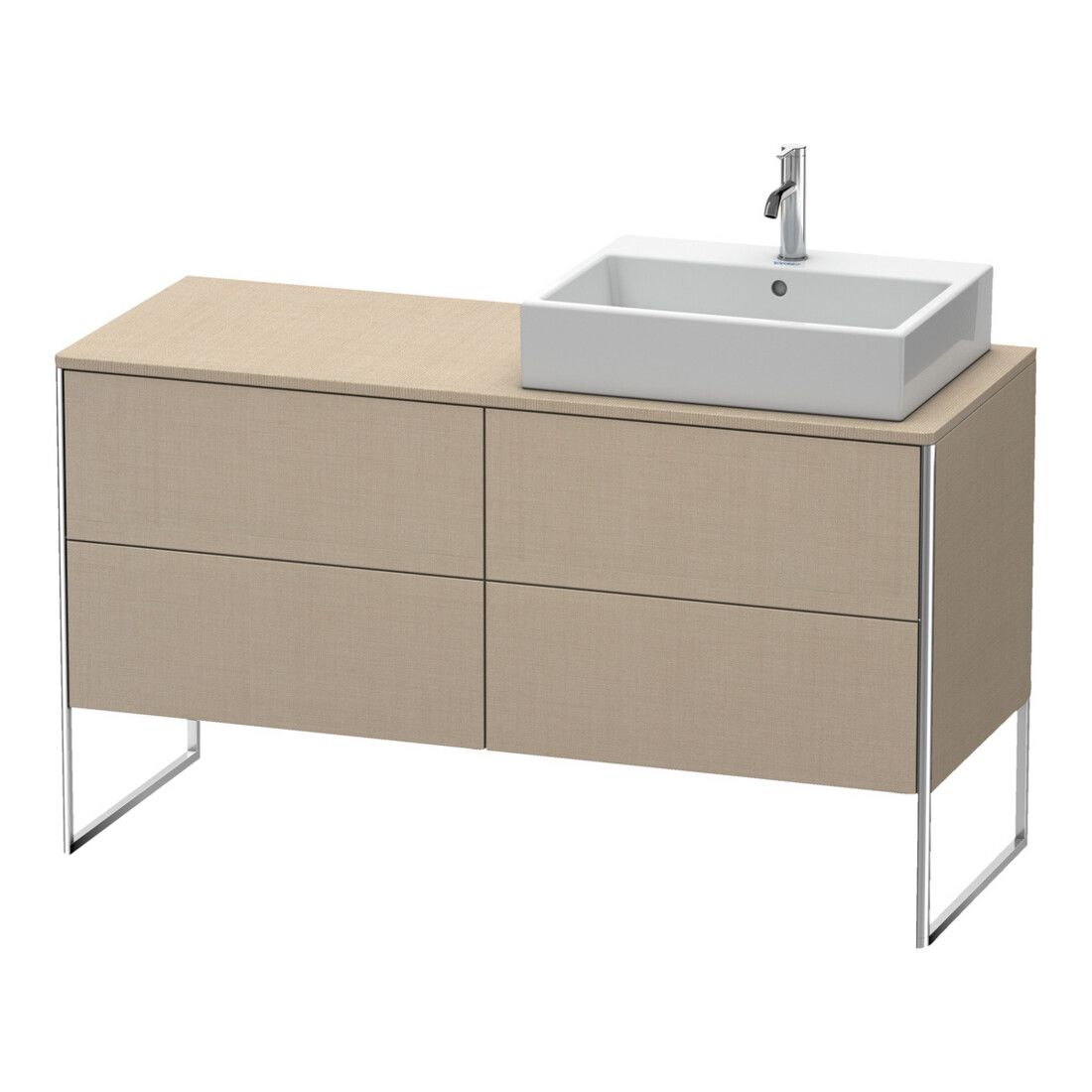Duravit Meuble sous lavabo XSquare 140x77,8x53,8 cm, 4 tiroirs, st, Beck. dr, lei