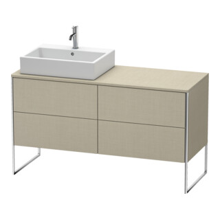 Duravit Meuble sous-lavabo XSquare 140x77,8x53,8 cm, 4 tiroirs, st, Beck. gauche, lei