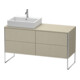 Duravit Meuble sous-lavabo XSquare 140x77,8x53,8 cm, 4 tiroirs, st, Beck. gauche, lei-1