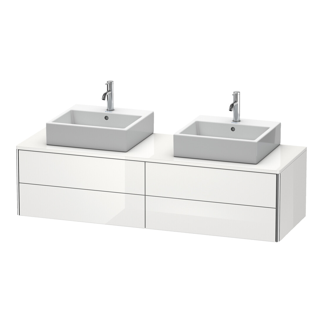 Duravit Meuble sous lavabo XSquare 160x54,8x40 cm, 4 tiroirs, blanc brillant