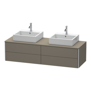 Duravit Meuble sous lavabo XSquare 160x54,8x40 cm, 4 tiroirs, blanc brillant, bois, avec poignée métallique