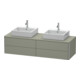Duravit Meuble sous-lavabo XSquare 160x54,8x40 cm, 4 tiroirs, blanc brillant, bois, gris structuré mat-1