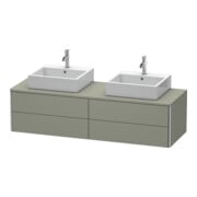 Duravit Meuble sous-lavabo XSquare 160x54,8x40 cm, 4 tiroirs, blanc brillant, bois, gris structuré mat