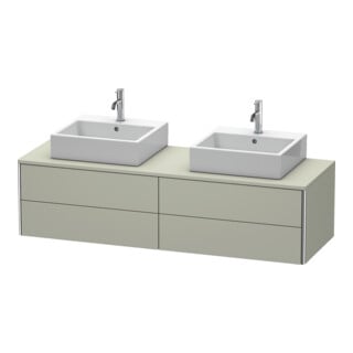 Duravit Meuble sous-lavabo XSquare 160x54,8x40 cm, 4 tiroirs, blanc brillant, bois, profondeur satinée
