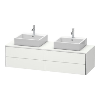 Duravit Meuble sous-lavabo XSquare 160x54,8x40 cm, 4 tiroirs, blanc brillant, bois, sans miroir