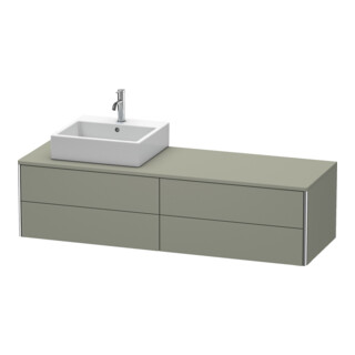 Duravit Meuble sous lavabo XSquare 160x54,8x40 cm, 4 tiroirs, blanc laqué, bois, métal satiné