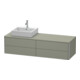 Duravit Meuble sous lavabo XSquare 160x54,8x40 cm, 4 tiroirs, blanc laqué, bois, métal satiné-1