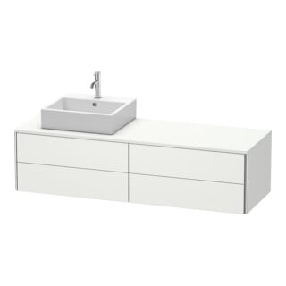 Duravit Meuble sous lavabo XSquare 160x54,8x40 cm, 4 tiroirs, blanc laqué, sans miroir