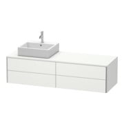 Duravit Meuble sous lavabo XSquare 160x54,8x40 cm, 4 tiroirs, blanc laqué, sans miroir