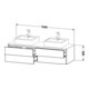 Duravit Meuble sous-lavabo XSquare 160x54,8x40 cm, 4 tiroirs, blanc mat