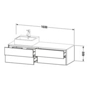 Duravit Meuble sous-lavabo XSquare 160x54,8x40 cm, 4 tiroirs, blanc mat-4