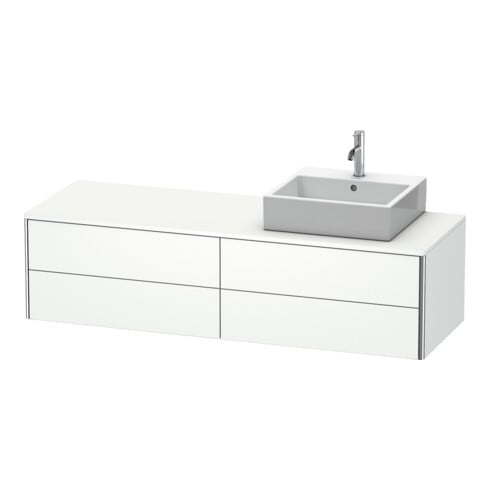 Duravit Meuble sous-lavabo XSquare 160x54,8x40 cm, 4 tiroirs, bois, droite, blanc mat