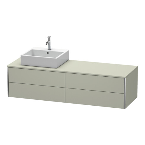 Duravit Meuble sous-lavabo XSquare 160x54,8x40 cm, 4 tiroirs, chêne blanchi, taupe satinée
