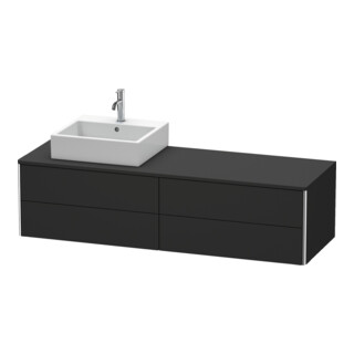 Duravit Meuble sous lavabo XSquare 160x54,8x40 cm, 4 tiroirs, graphite mat