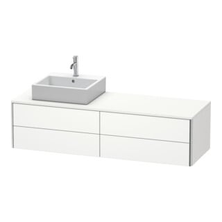 Duravit Meuble sous lavabo XSquare 160x54,8x40 cm, 4 tiroirs, wd, gauche, blanc satin mat