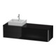 Duravit Meuble sous-lavabo XSquare 160x54,8x40 cm, 4 tiroirs, wd, gauche, noir brillant-1