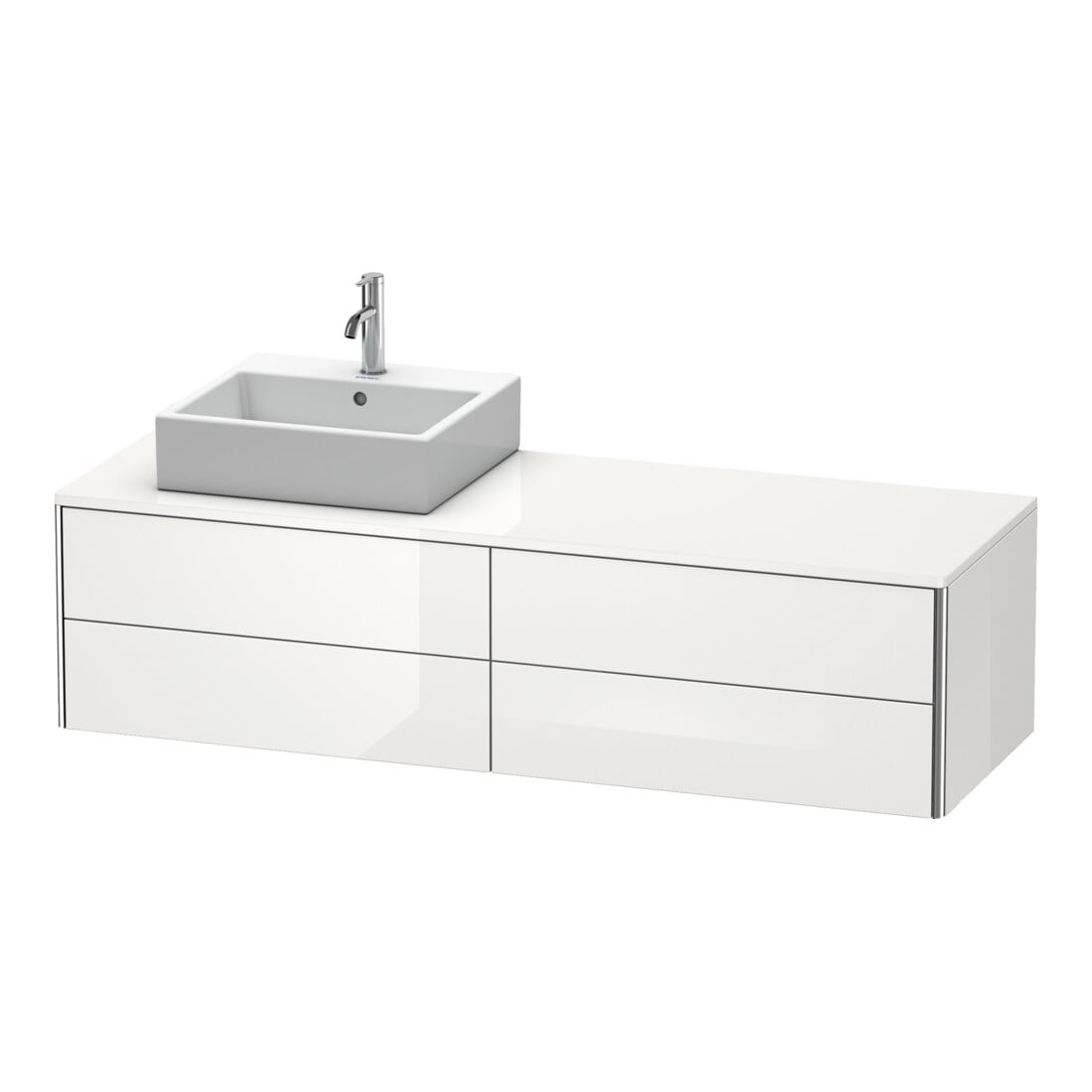 Duravit Meuble sous lavabo XSquare 160x54,8x40cm, 4 tiroirs, wd, G gauche, bas. m