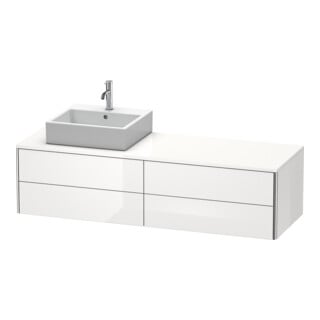 Duravit Meuble sous-lavabo XSquare 160x54,8x40cm, 4 tiroirs, wd, gauche, blanc brillant