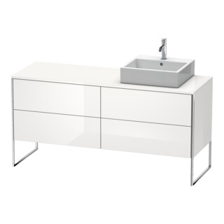 Duravit Meuble sous-lavabo XSquare 160x54,8x77,8 cm, 4 tiroirs, blanc brillant, droite