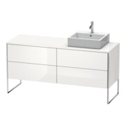 Duravit Meuble sous lavabo XSquare 160x54,8x77,8 cm, 4 tiroirs, blanc brillant, droite