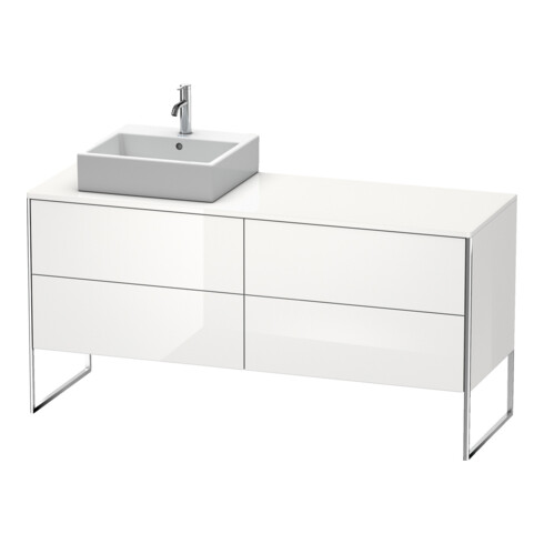 Duravit Meuble sous lavabo XSquare 160x54,8x77,8 cm, 4 tiroirs, blanc brillant, gauche