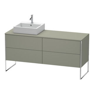 Duravit Meuble sous lavabo XSquare 160x54,8x77,8 cm, 4 tiroirs, blanc lustré, st-g m