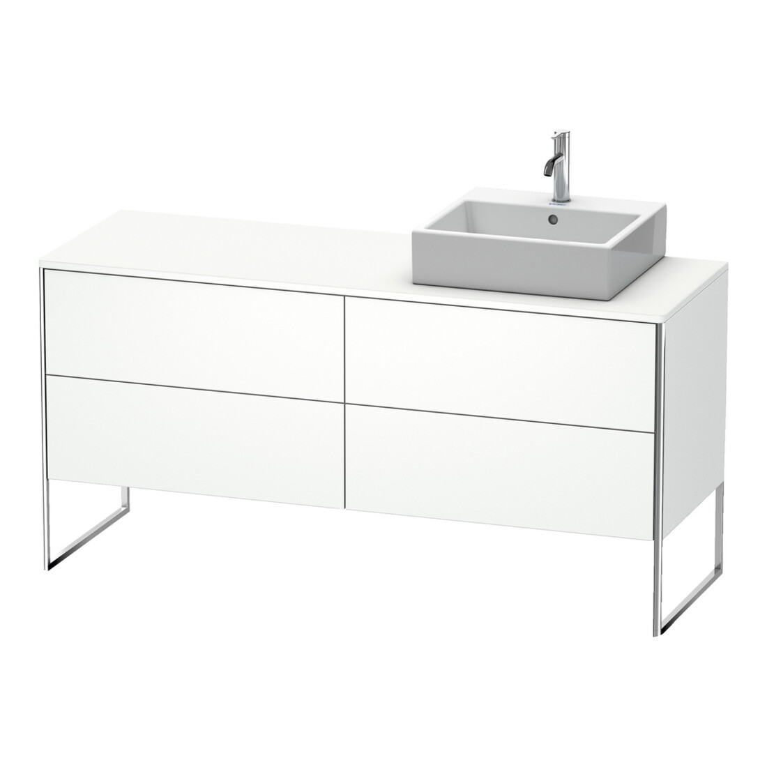 Duravit Meuble sous-lavabo XSquare 160x54,8x77,8 cm, 4 tiroirs, blanc mat
