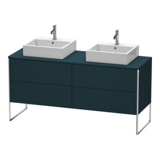 Duravit Meuble sous-lavabo XSquare 160x54,8x77,8 cm, 4 tiroirs, bleu satin mat