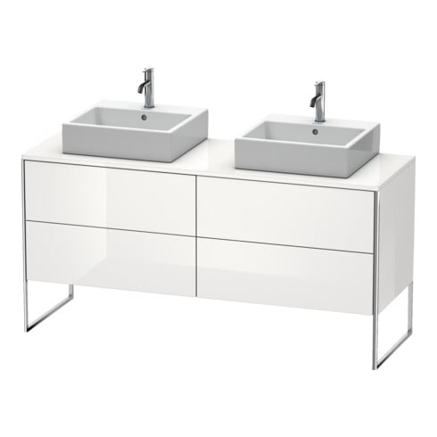 Duravit Meuble sous-lavabo XSquare 160x54,8x77,8 cm, 4 tiroirs, deb., blanc brillant