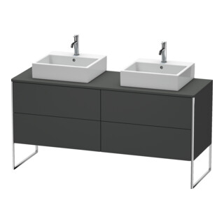 Duravit Meuble sous lavabo XSquare 160x54,8x77,8 cm, 4 tiroirs, debout, graphite mat