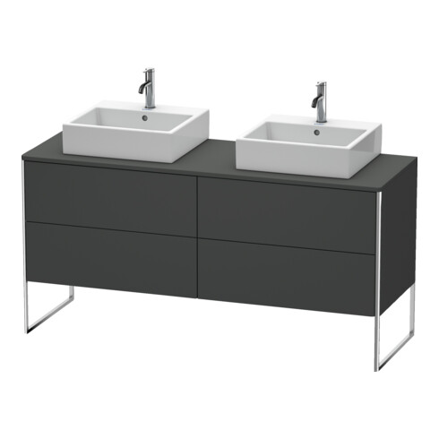 Duravit Meuble sous lavabo XSquare 160x54,8x77,8 cm, 4 tiroirs, debout, graphite mat