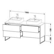 Duravit Meuble sous lavabo XSquare 160x54,8x77,8 cm, 4 tiroirs, debout, graphite mat-2
