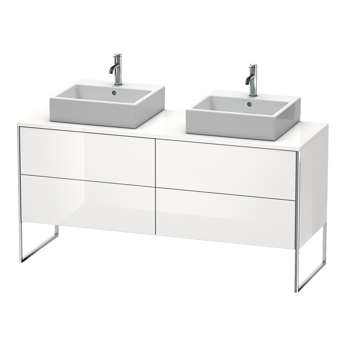 Duravit Meuble sous lavabo XSquare 160x54,8x77,8 cm, 4 tiroirs, debout, graphite mat