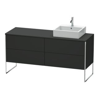 Duravit Meuble sous lavabo XSquare 160x54,8x77,8 cm, 4 tiroirs, gris mat