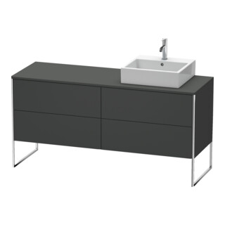Duravit Meuble sous lavabo XSquare 160x54,8x77,8 cm, 4 tiroirs, st, B droite, graph m