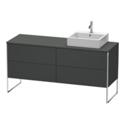 Duravit Meuble sous lavabo XSquare 160x54,8x77,8 cm, 4 tiroirs, st, B droite, graph m-1