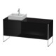 Duravit Meuble sous lavabo XSquare 160x54,8x77,8 cm, 4 tiroirs, st, B gauche, noir brillant-1
