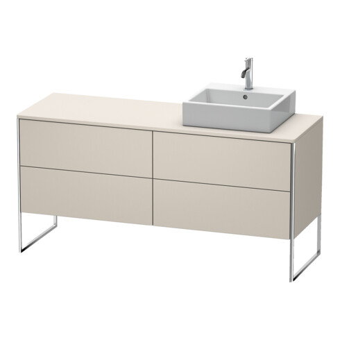 Duravit Meuble sous lavabo XSquare 160x54,8x77,8 cm, 4 tiroirs, taupe
