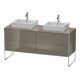Duravit Meuble sous lavabo XSquare 160x54,8x77,8cm, 4 tiroirs, acier, brillant-1